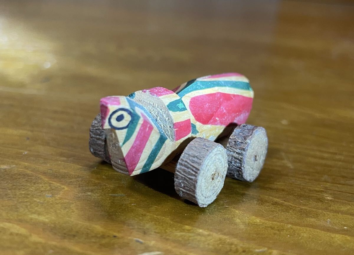 管R126 レトロ 昔の郷土玩具 きじ車 郷土玩具 民芸品 置物 木製