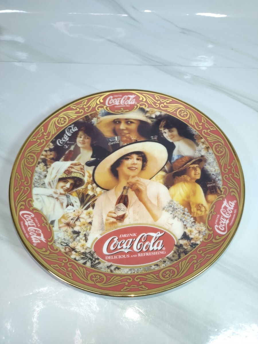 管W521 【限定版】コカ・コーラ ファッションレディース 1996年 フランクリンミント 絵皿 直径約20cm 限定No.1824 陶器プレート Coca-Cola