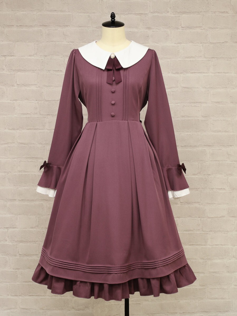 新品タグ付き Amaval アマベル Flare Graceミドル丈ワンピース パープル 