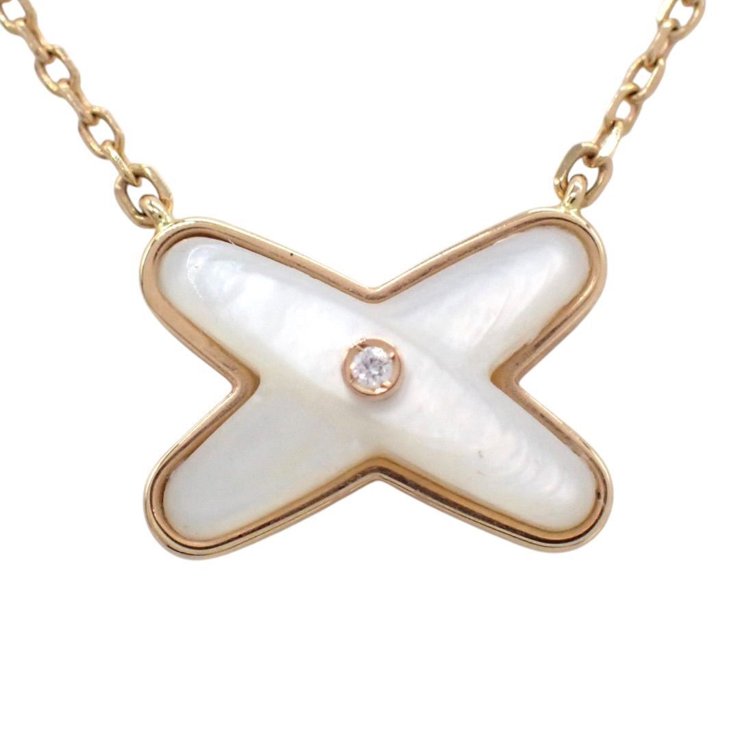 箱 CHAUMET ショーメ ジュ ドゥ リアン マザーオブパール シェル ダイヤモンド ダイヤ ペンダント ネックレス 750 K18 ピンクゴールド 4649