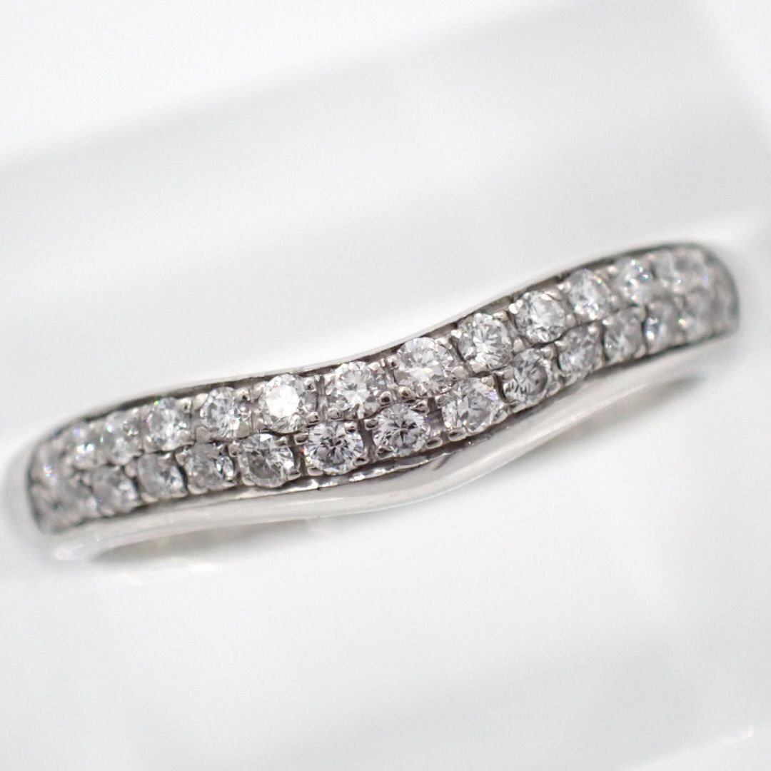 新品仕上げ 箱 ギャラ BVLGARI ブルガリ 6号 コロナ パヴェ フルパヴェ カーブド ダイヤモンド ダイヤ リング S Pt950 指輪 プラチナ 4667