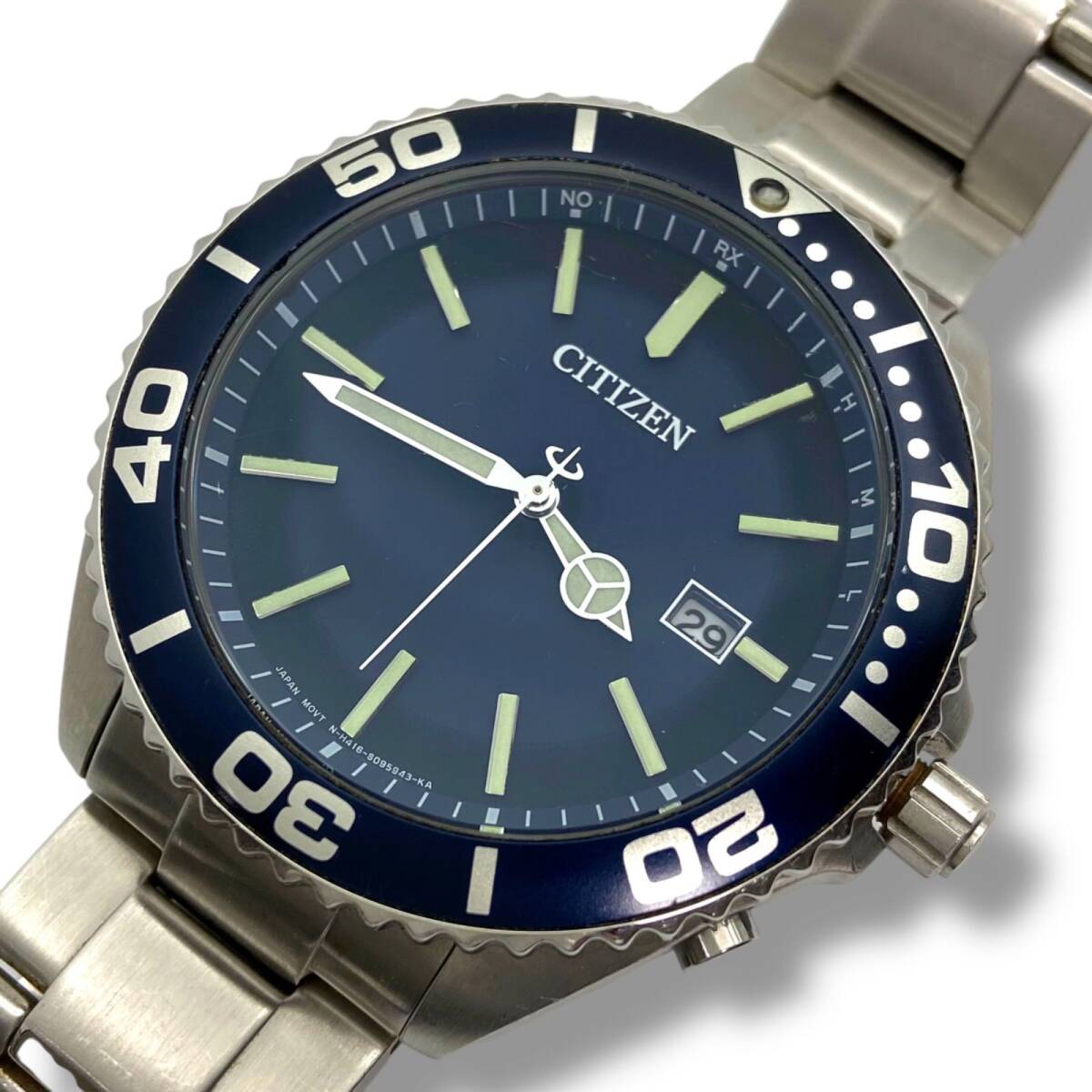 稼働 シチズン CITIZEN オルタナ ALTERNA エコドライブ Eco-Drive H416-S064619 腕時計 電波ソーラー ダイバー デイト メンズ ts157