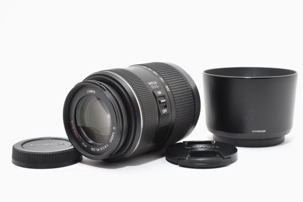 ★美品★ パナソニック Panasonic LUMIX G VARIO 45-200mm F4.0-5.6 MEGA O.I.S H-FS045200 A71 ★前後キャップ フード★ #3171 #5220 #A21