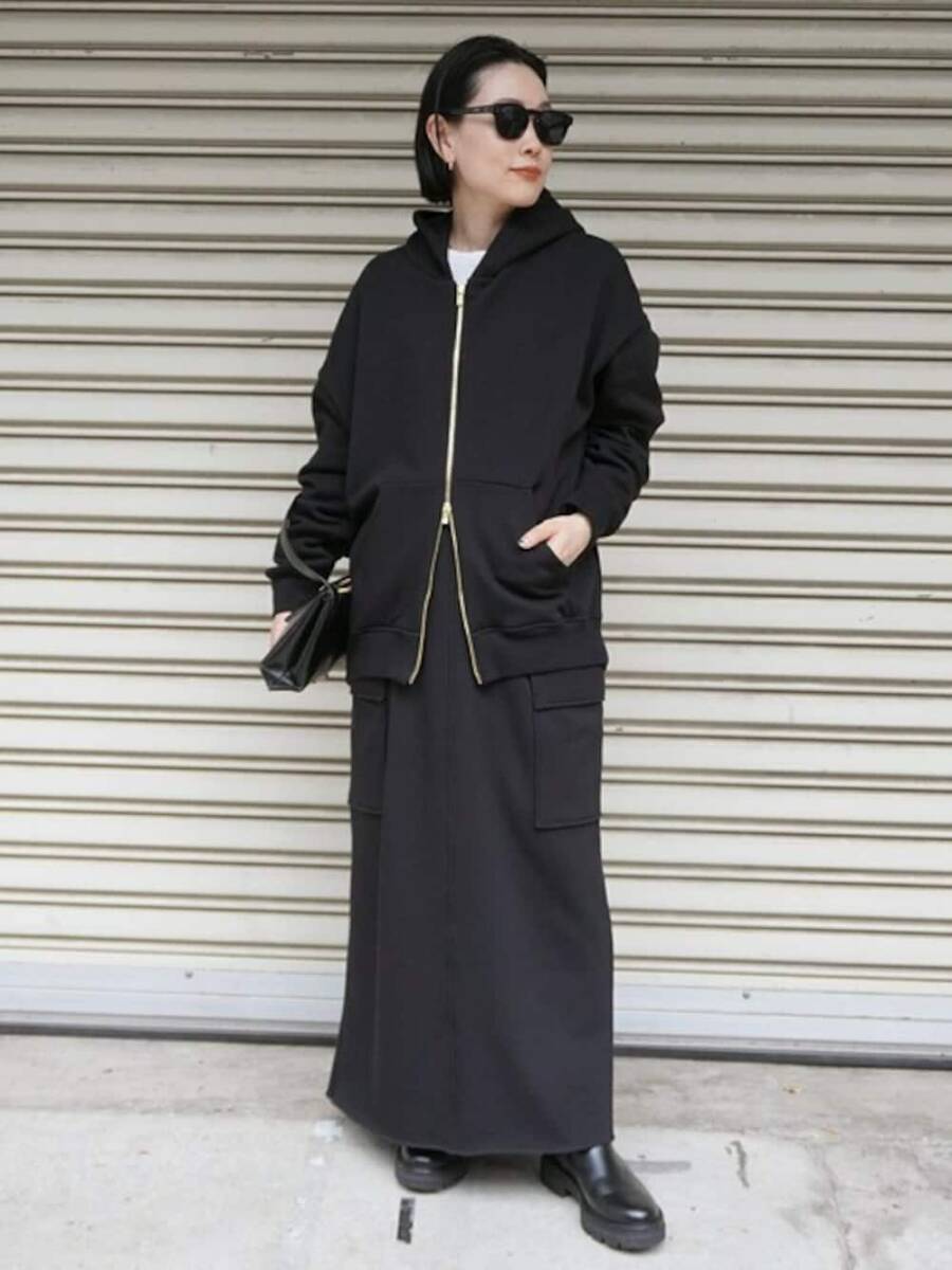 EVERYDAY I LIKE. Deuxieme Classe ドゥーズィエムクラス　24aw　 NEW Warm Zip Hoodie　ジップアップ　パーカー　黒