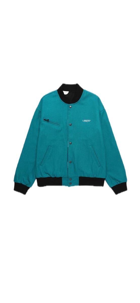 【新品・タグ付き】LEBEREロゴリバーシブルジャケットブラックターコイズLサイズLOGO REVERSIBLE JACKET水玉