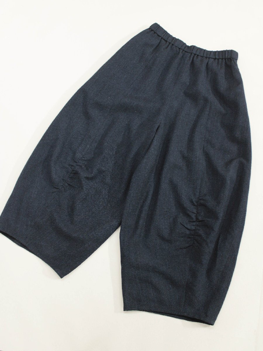 ☆美品☆慈雨センソユニコ/ウールエターミンゆったりロングパンツ:40/濃紺系yy450