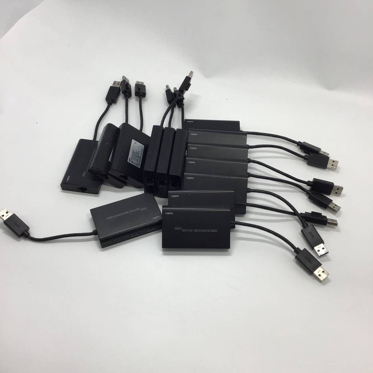【在庫処分】中古 有線LANアダプタ Logitec LAN-GTJU3H3 14個セット 