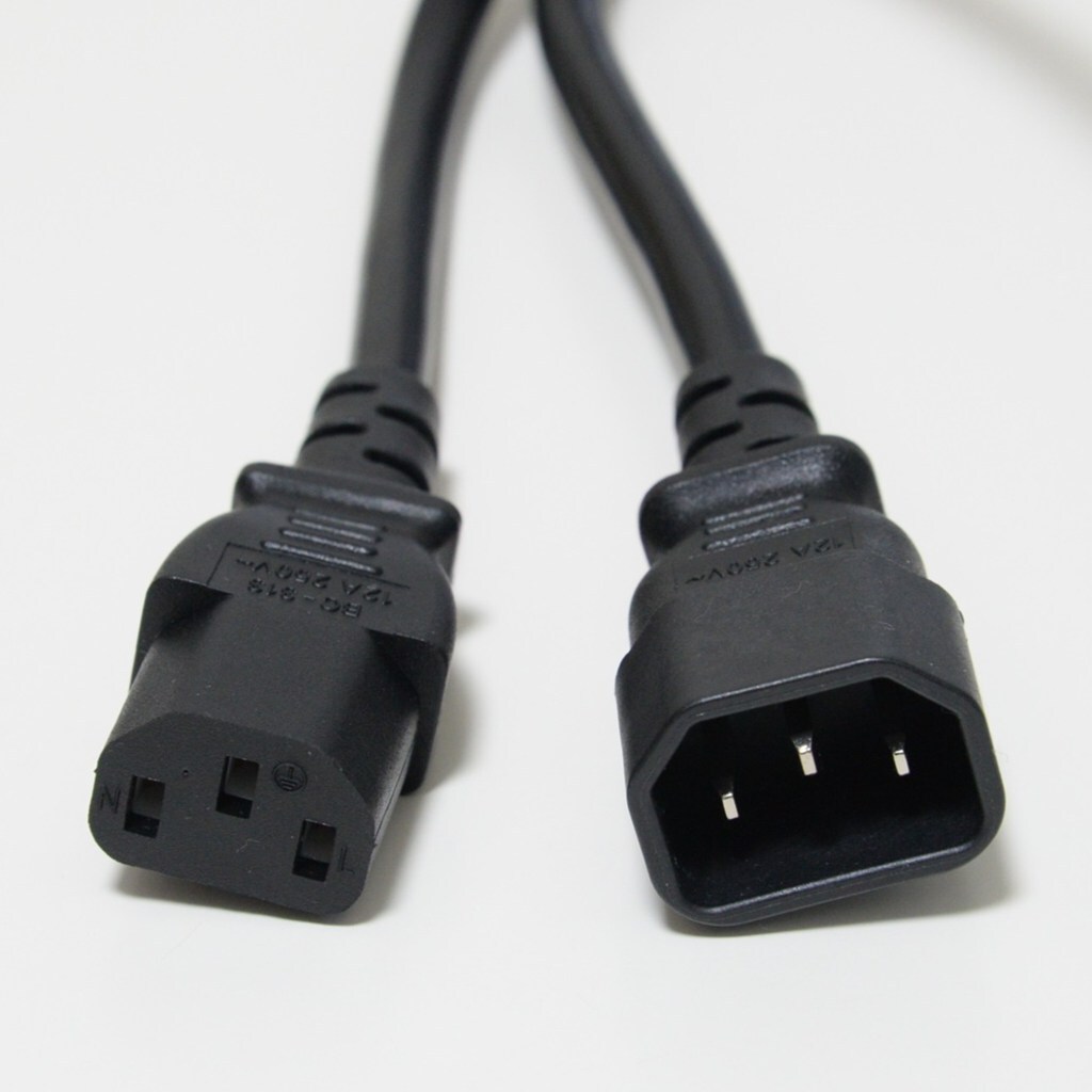 新品 12A 250V 3ピン電源コード 約 1.8m　C13(メス) C14(オス)　PDU対応 延長コード