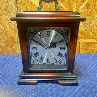2-121 セイコートランジスタ 木製 置き時計、レトロ　ジャンク