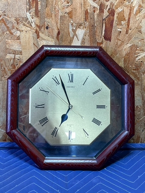 [11-170] SEIKO 木調掛け時計　秒針不具合 ジャンク