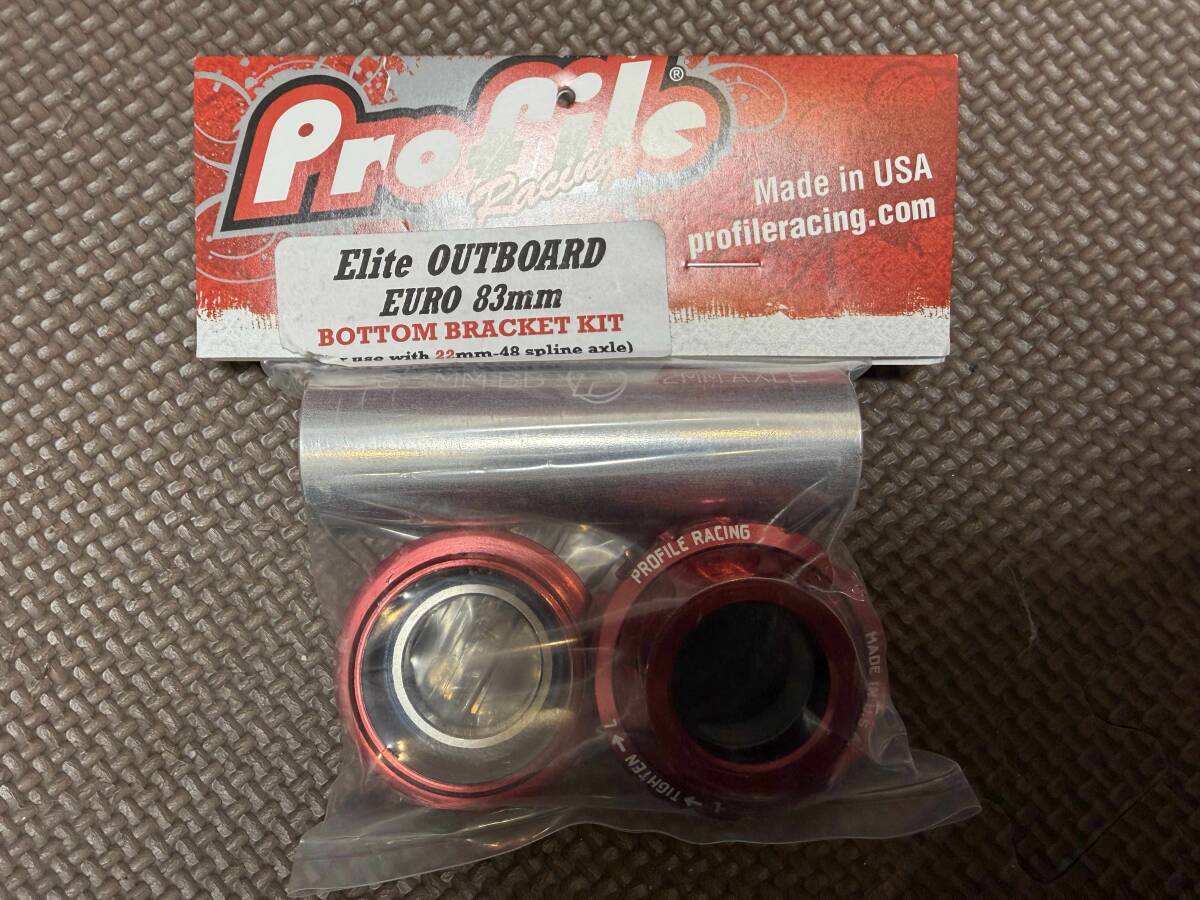 ★プロファイルレーシング PROFILE RACING★ELITE EURO BB KIT★22㎜ outboard アウトボードタイプ★BSA/JIS規格対応品★希少なレッド