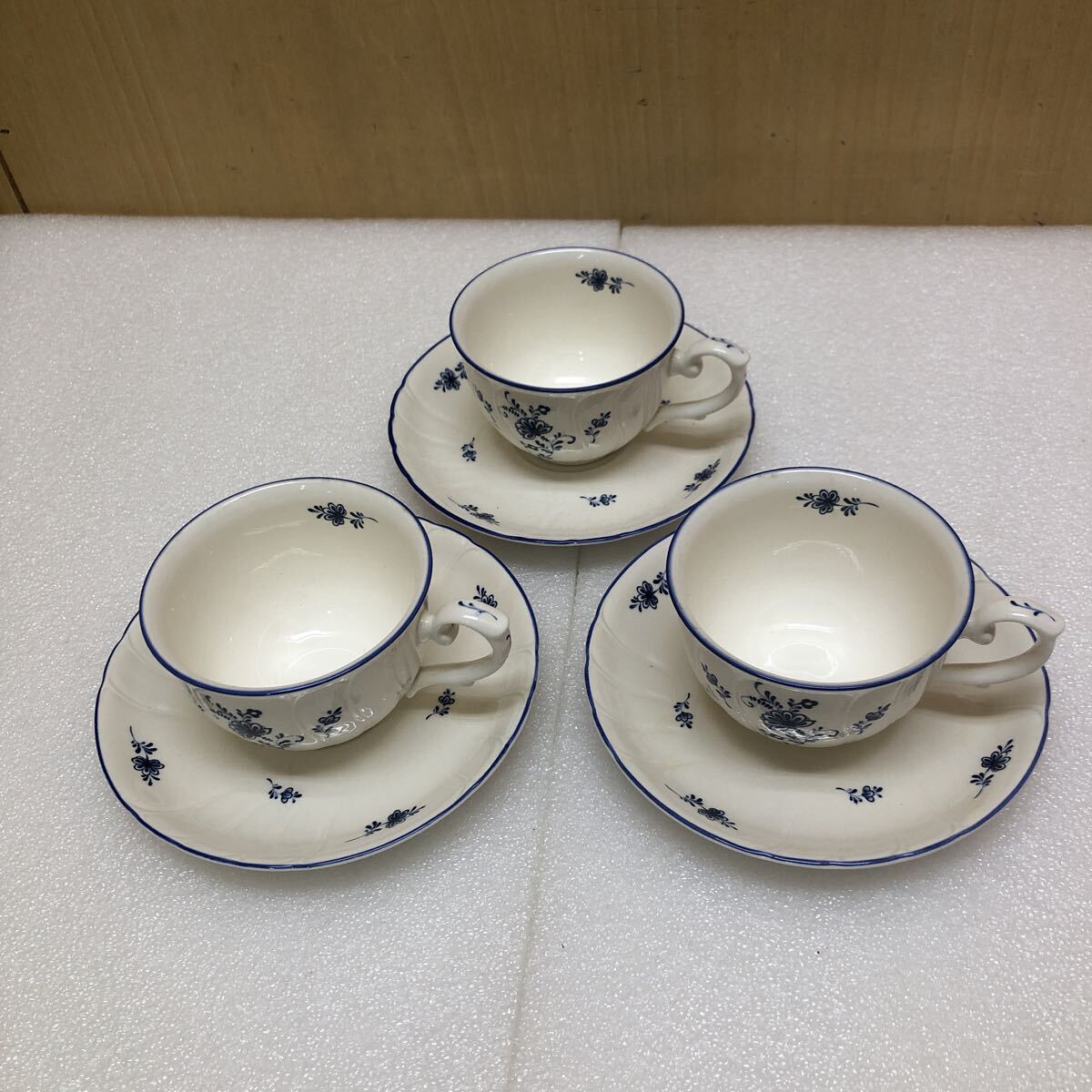 TK6548 Noritake ノリタケクラフトーン　　　　　カップ＆ソーサー 3客セット 小皿直徑14.5cm 0205