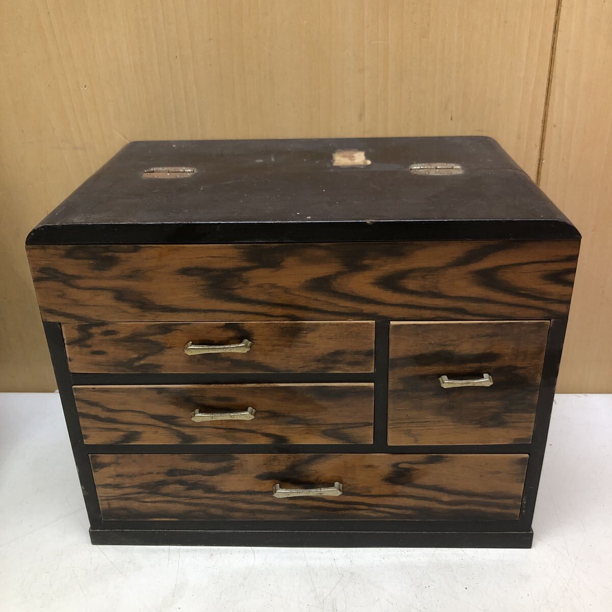 TK6747 アンティーク 木製 小物入れ 裁縫箱 道具箱 小引き出し 昭和レトロ 古道具 0227