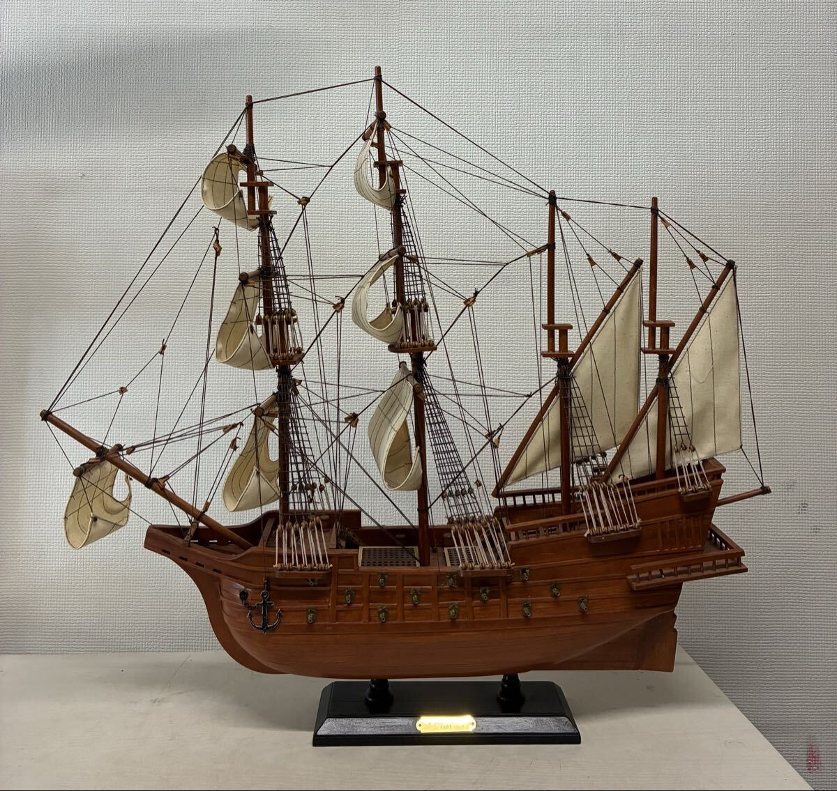 ☆ 札幌市手稲区にて直接引き取り限定 SPANISH GALLEON 1607 帆船模型 アンティーク 置物 船 オブジェ インテリア 模型　（4）