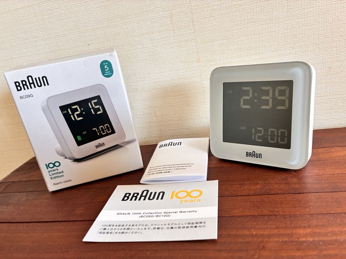 美品 8,580円 BRAUN ブラウン 100周年 目覚まし時計 デジタル アラームクロック BC09G