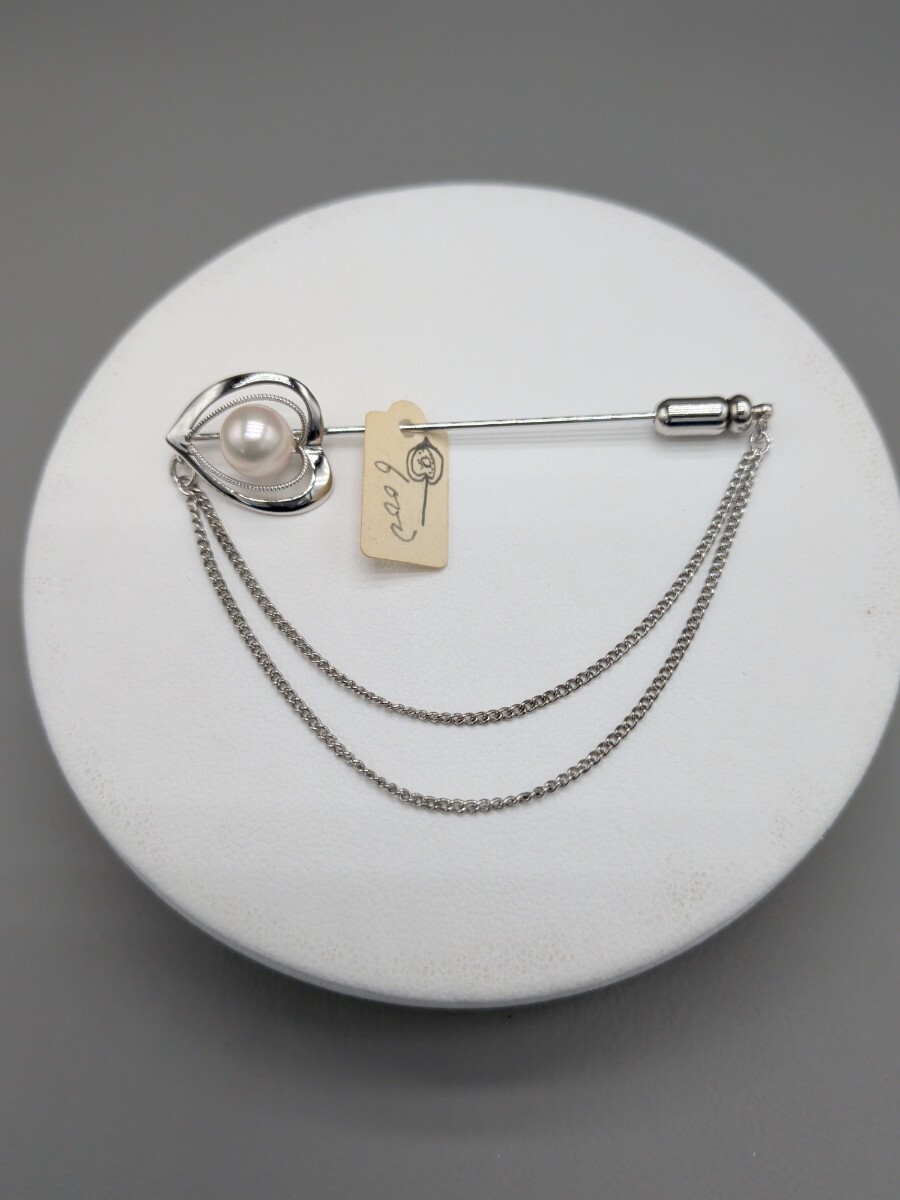 【エレガンスシリーズ】あこや本真珠 ブローチ 7mm SILVER 上品デザイン
