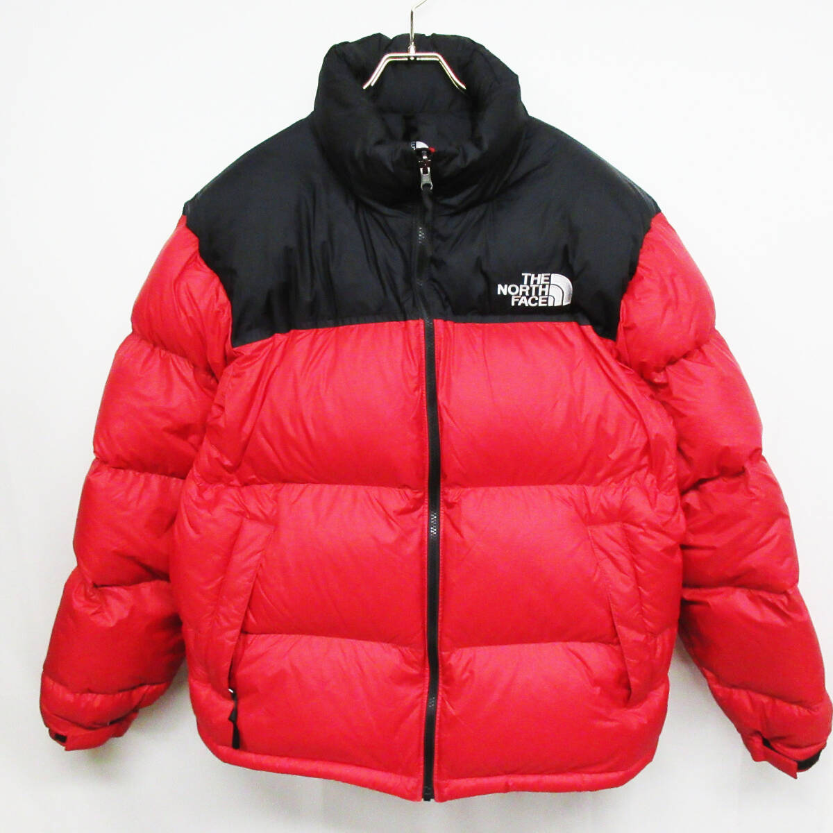 kkm5699 ダウンジャケット THE NORTH FACE/ザノースフェイス Nuptse Jacket/ヌプシジャケット ND92555/XLサイズ /ブラック レッド