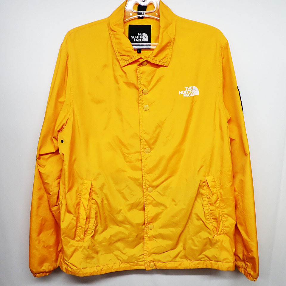 kkm5671 THE NORTH FACE/ノースフェイス THE COACH JACKET コーチジャケット アームロゴ イエロー NP22030 サイズL