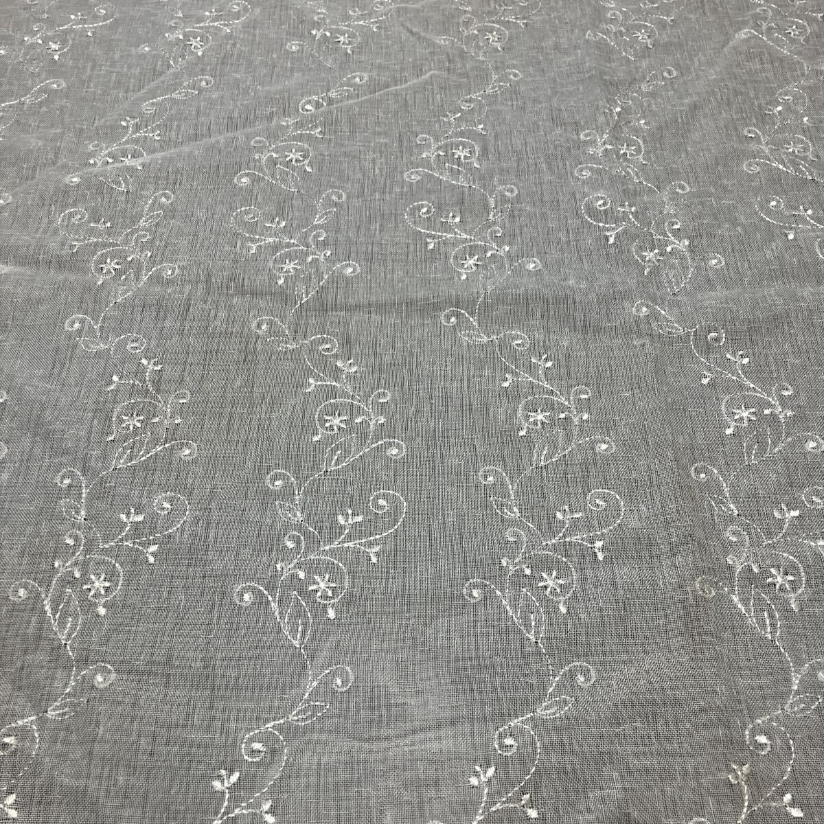 はぎれ　輸入　連続柄　刺繍レース生地(オフホワイト)横100×110㎝ R207 クリックポスト