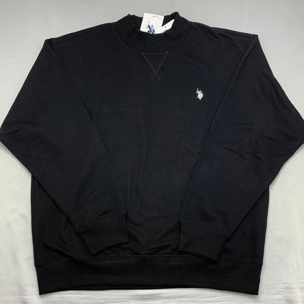 【送料無料】【新品】US.POLO.ASSN　メンズトレーナー（裏毛素材 ハイネック）　　LL　2L　　　ブラック★53300