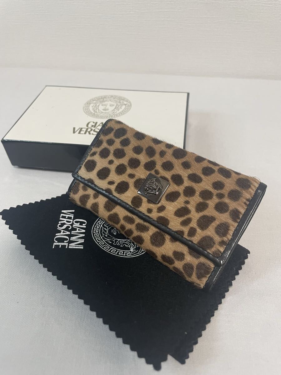 A54 未使用 VERSACE ヴェルサーチェ キーケース レオパード