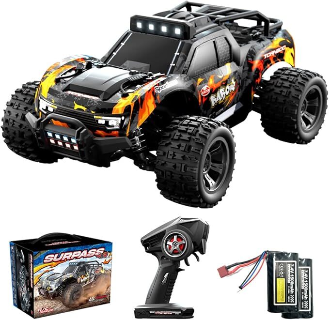 高速 ラジコンカー ラジコン オフロード 4WD 子供向け 人気 バッテリー2個 操作時間80分 1/18 LEDライト 2.4Ghz 四輪駆動 レーシング 0129