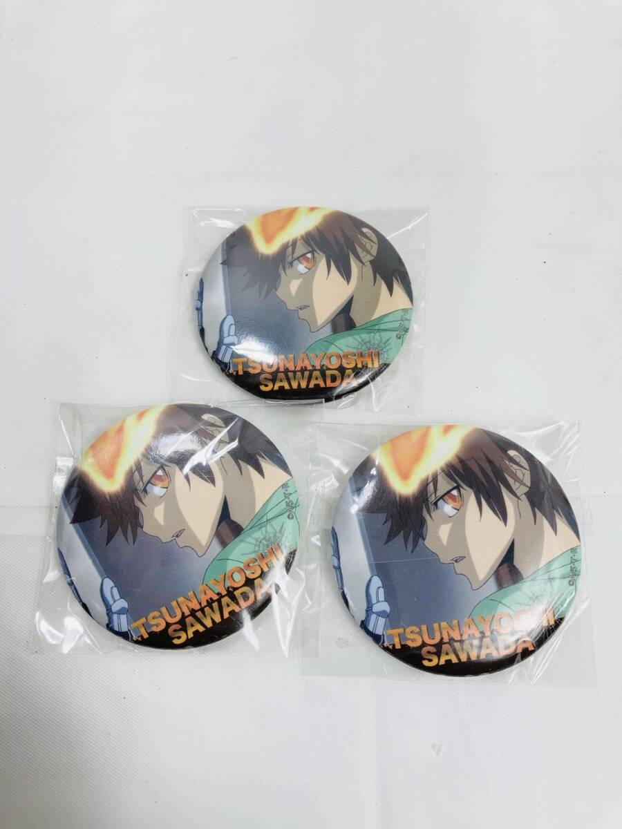 送料350円 未使用 家庭教師ヒットマン REBORN! リボーン 缶バッジ 沢田綱吉 3個 まとめ 57mm キャラグッズ HY-260219089