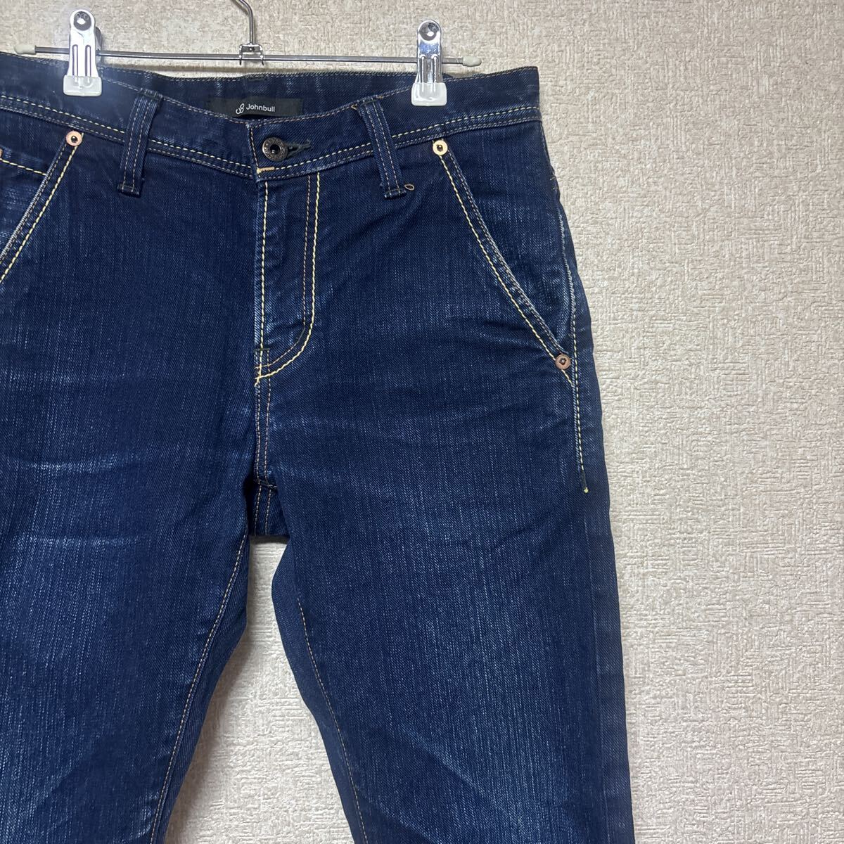 Johnbull ジョンブル デニムパンツ S 濃紺 ストレッチ ジップポケット インディゴ 日本製 メンズ