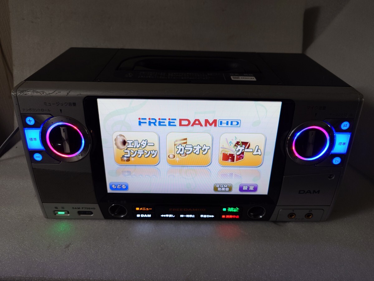 第一興商 DAM F750HD FREEDAM HD 通電画面操作確認、ジャンク扱い、送料無料！！！！！！！！！！