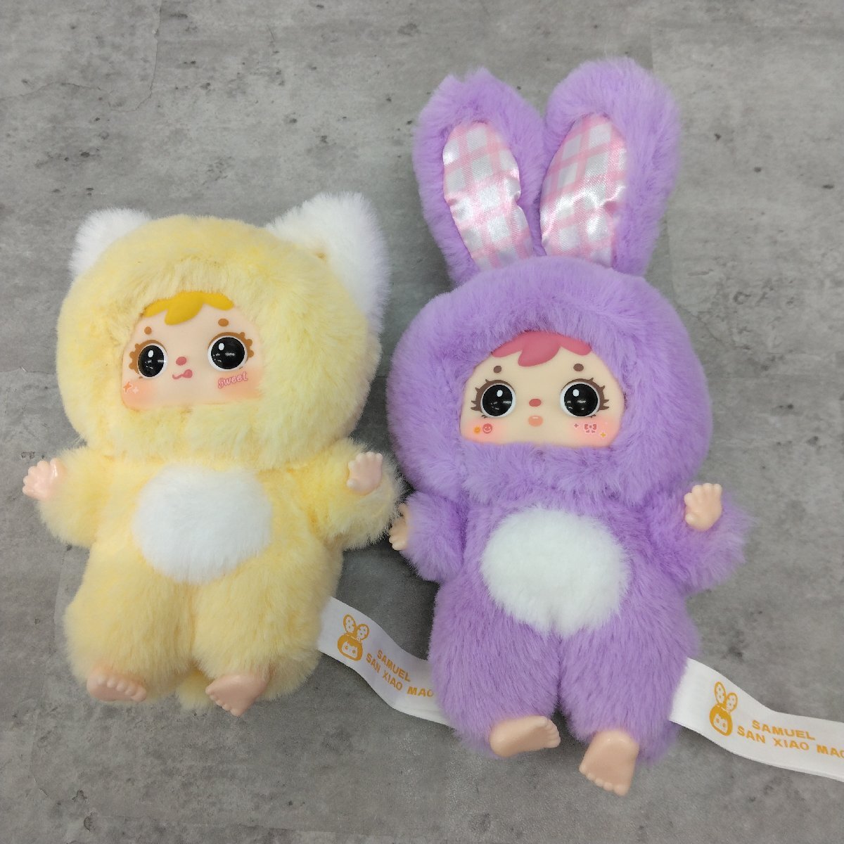 SAMUEL SAN XIAO MAO サミュエル 三小毛 紫うさぎ・小黄猫 まとめ2個セット(箱・カード無し) ユーズド