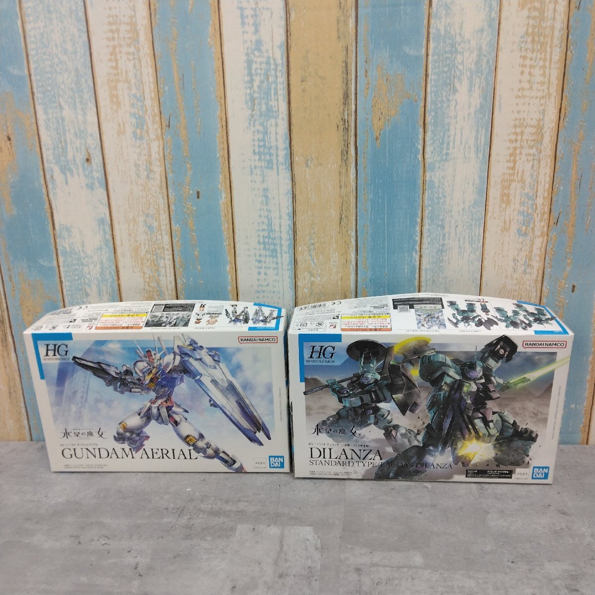 BANDAI 機動戦士ガンダム 水星の魔女 HG 1/144 ディランザ(一般機/ラウダ専用機)/ガンダムエアリアル まとめ2個セット 未組立品