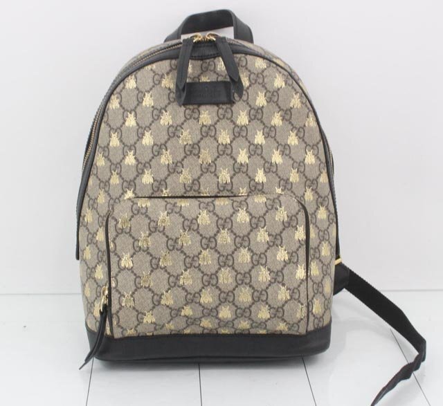 GUCCI グッチ ビー（ハチ） バックパック 427042 リュックサック PVC×レザー GGスプリーム