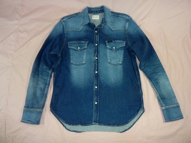 ビッグジョン/BIG JOHN ハイパーストレッチ ウエスタンシャツ M デニム