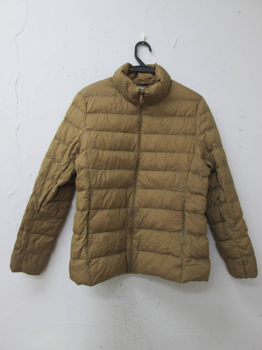 (13)♪UNIQLO ユニクロ レディース ライト ダウン ジャケット サイズXL ベージュ系