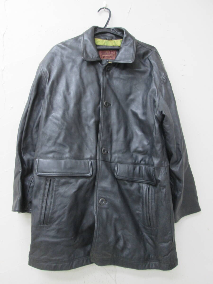 (14)♪Lold Anthony ロードアンソニー メンズ 羊革 レザー ジャケット コート ブラック 黒 サイズLL