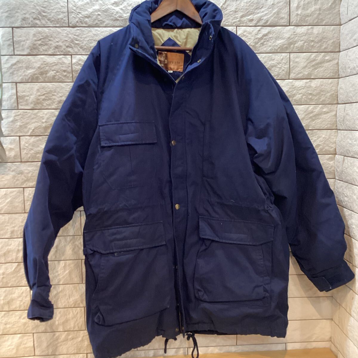 Durant ダウン　ダウンジャケット　ネイビー　古着 防寒　LLサイズ　【22534⑤】　2