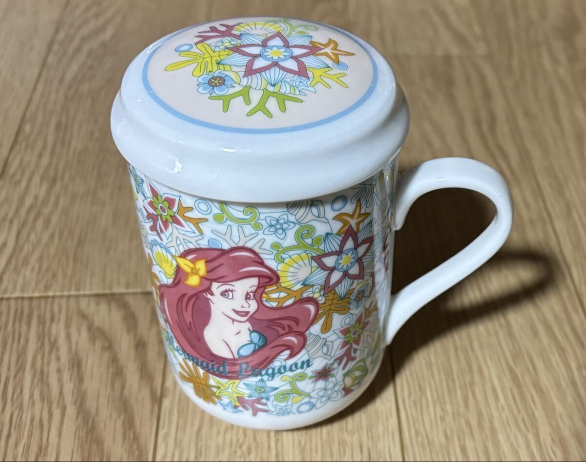 アリエル マグカップ リトルマーメイド ディズニー プリンセス コップ ディズニーシー 茶こし付き 蓋付き ティーカップ マグカップ カップ