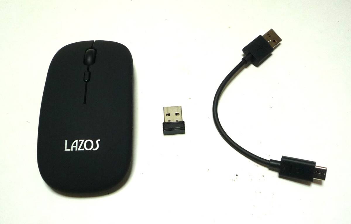 【現状品】　Lazos ワイヤレスマウス Bluetooth＆2.4GHz 薄型 L-BTM-B