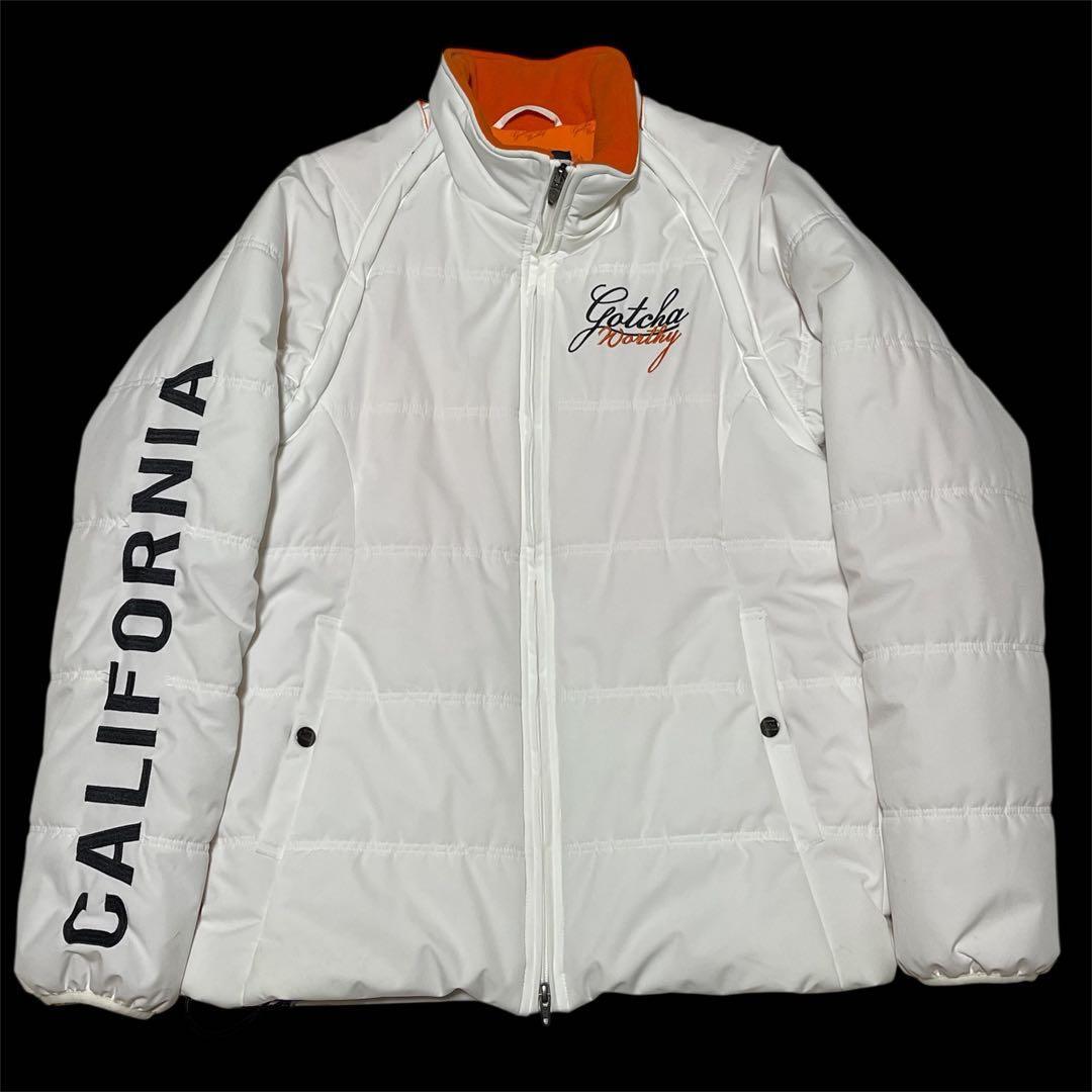 GOTCHA GOLF 中綿入りジャケット 2WAY ベスト ガッチャゴルフ 袖着脱 ダブルジップ ポリエステルジャケット 裾ドローコード RN97