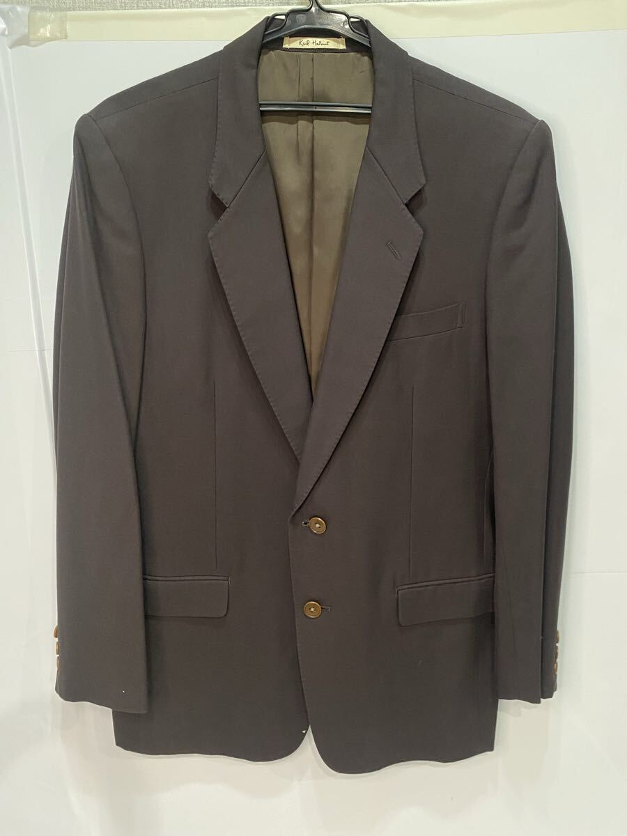 65330【自宅保管品】カールヘルム KARL HELMUT ブラウン系 2ボタン テーラードジャケット