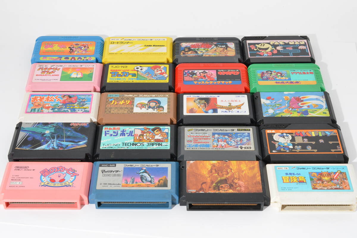 【A-2】ファミコンソフト まとめ販売 パックマン 星のカービィ 高橋名人 マッハライダー 魁!男塾 飛龍の拳III マッピー その他色々