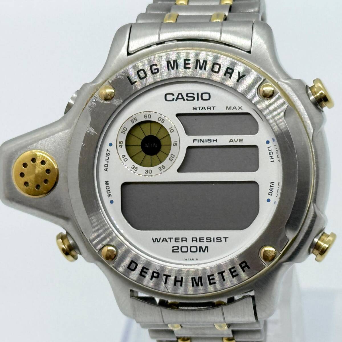 CASIO カシオ DEPTH METER ログメモリー DEP-500 ホワイト QZ メンズ ヴィンテージ アンティーク レトロ 現状品 腕時計