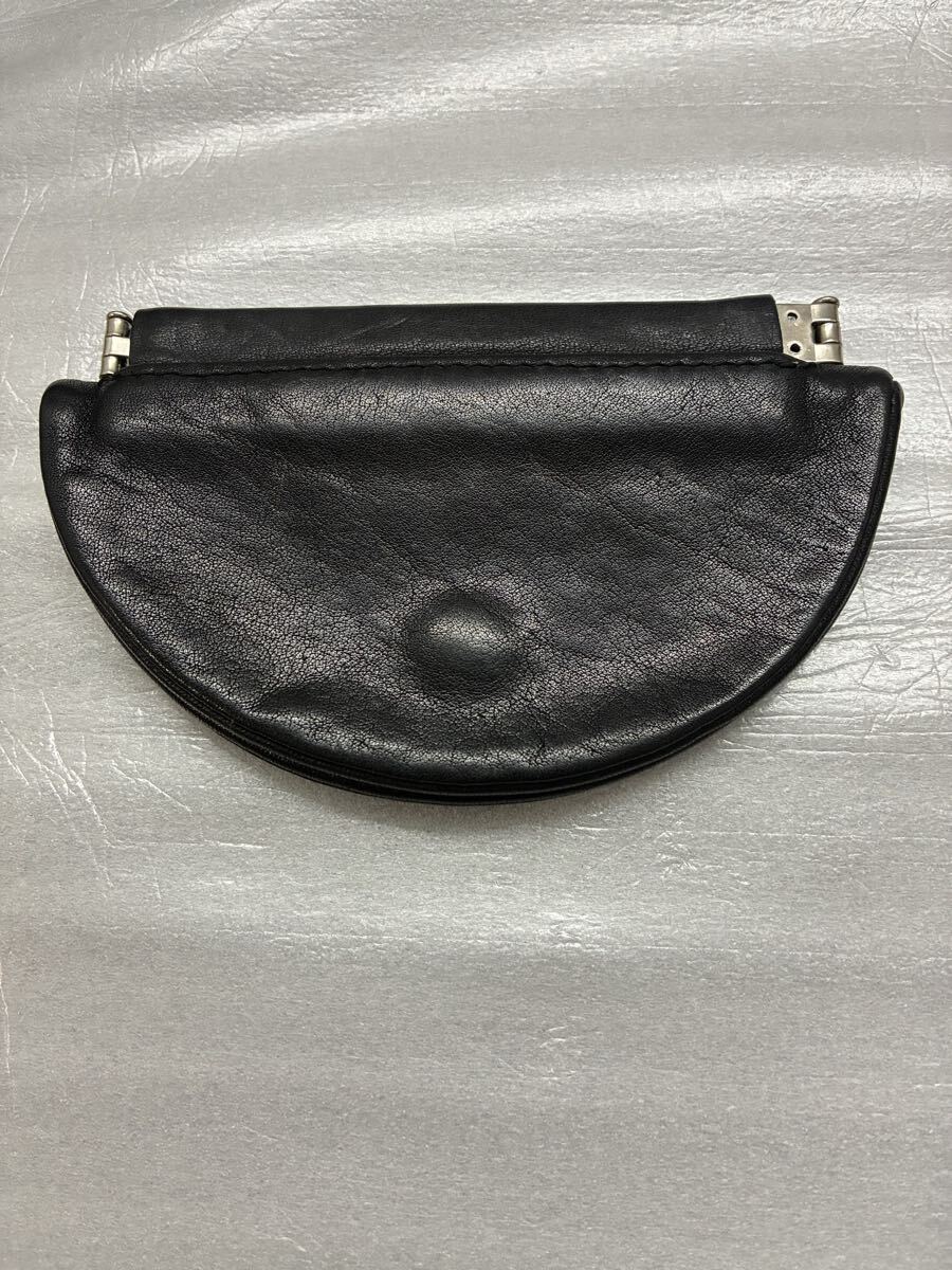 kawa-kawa カワカワ コインケース ブラック　レザー　口金　小銭入れ　本革小物