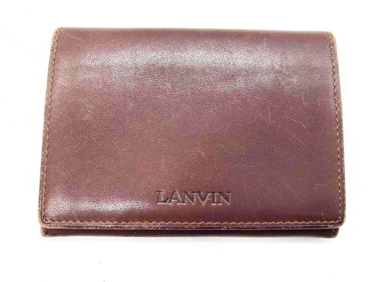 ★LANVIN ランバン 名刺入れ カードケース レザー ブラウン系★/H