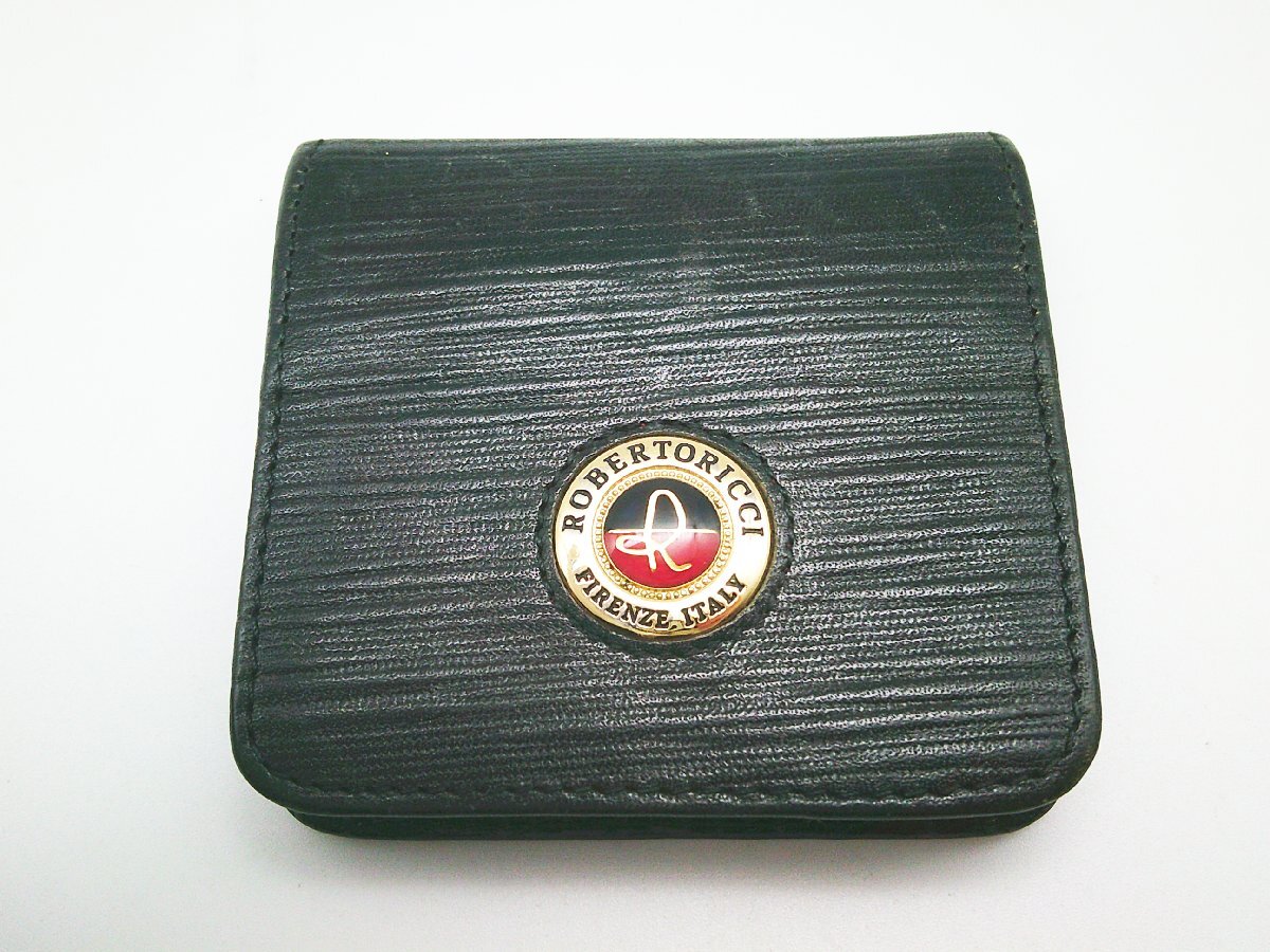 □ROBERTO RICCI ロベルトリッチ レザー コインケース ブラック メンズ 小物□/F