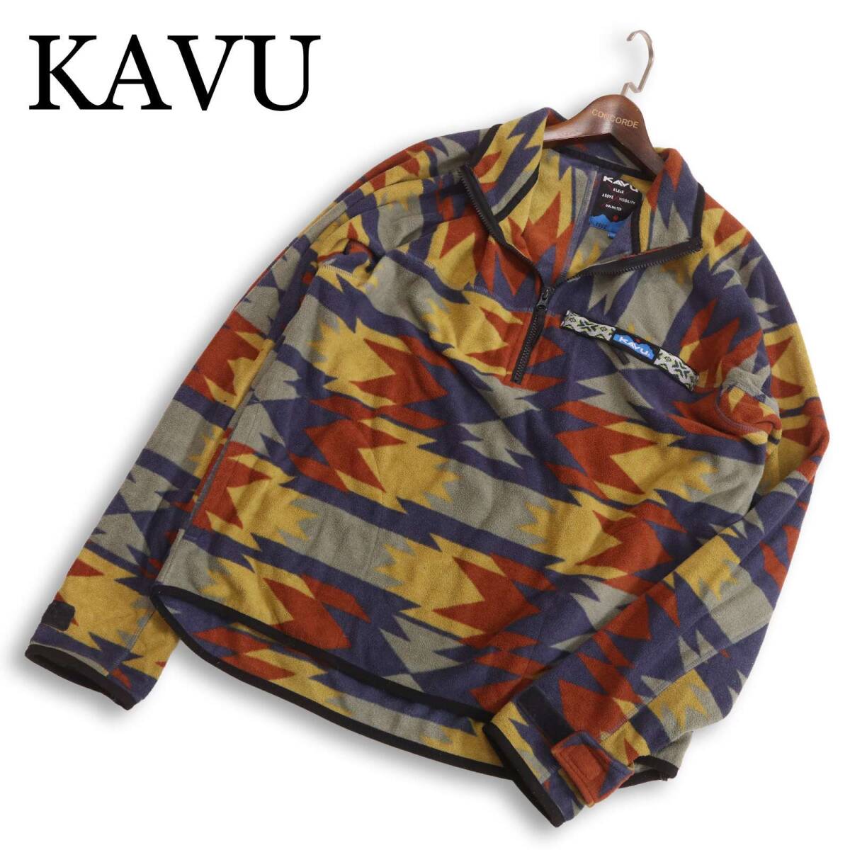 KAVU カブー 秋冬 ネイティブ総柄★ フリース プルオーバー ハーフジップ トレーナー シャツ Sz.M メンズ