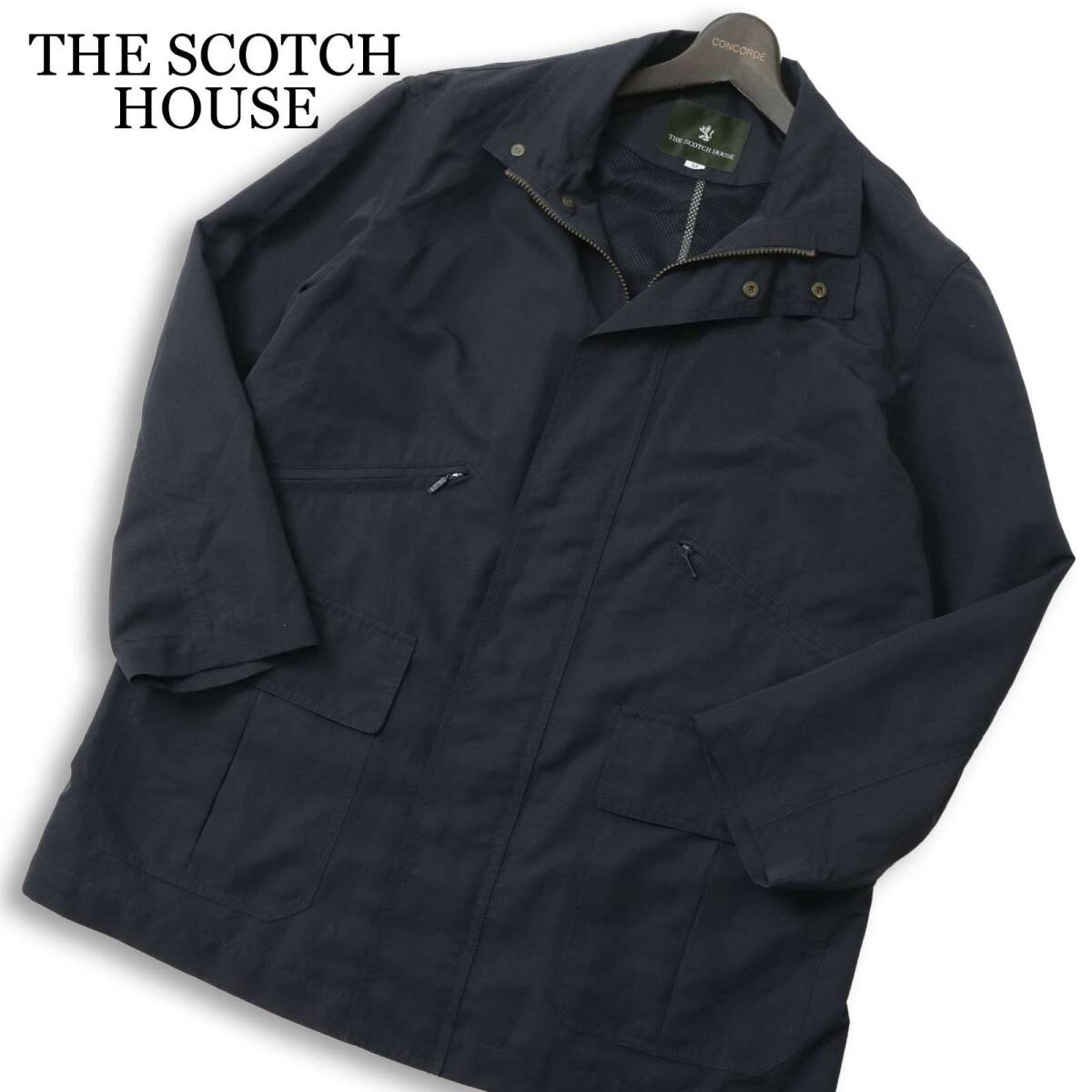 THE SCOTCH HOUSE スコッチハウス 通年★ スタンドカラー ブルゾン ジャケット Sz.M メンズ 黒
