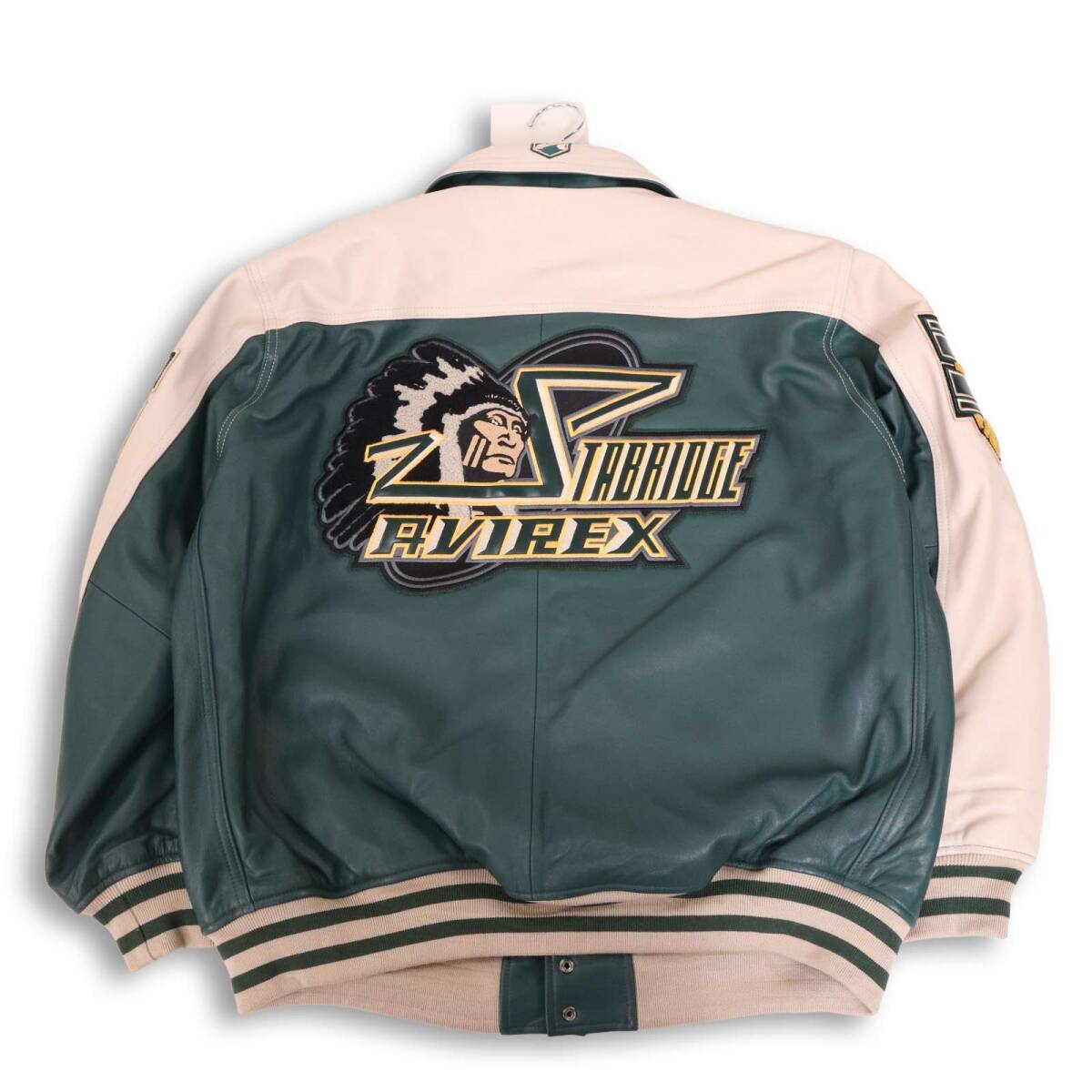 25AW★ AVIREX × STABRIDGE アヴィレックス × スタブリッジ 【VARSITY JACKET "CHIEF ROCKA"】 レザー ジャケット Sz.L