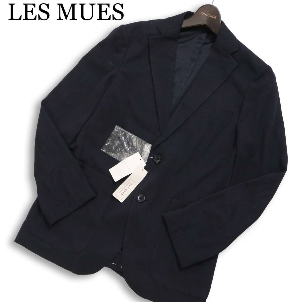 未使用品★ LES MUES レミュー 春夏 テレ・ジャケ★ アンコン テーラード ジャケット Sz.S　メンズ 濃紺 ネイビー