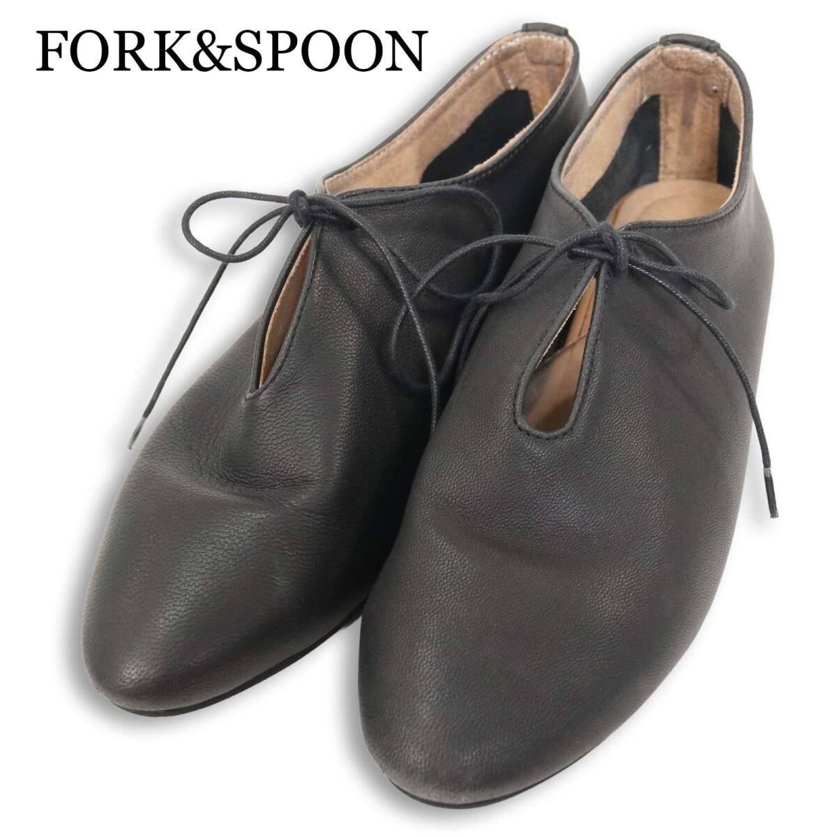 FORK&SPOON フォークアンドスプーン アーバンリサーチ 通年★ フラットシューズ 革靴 Sz.36 レディース 黒